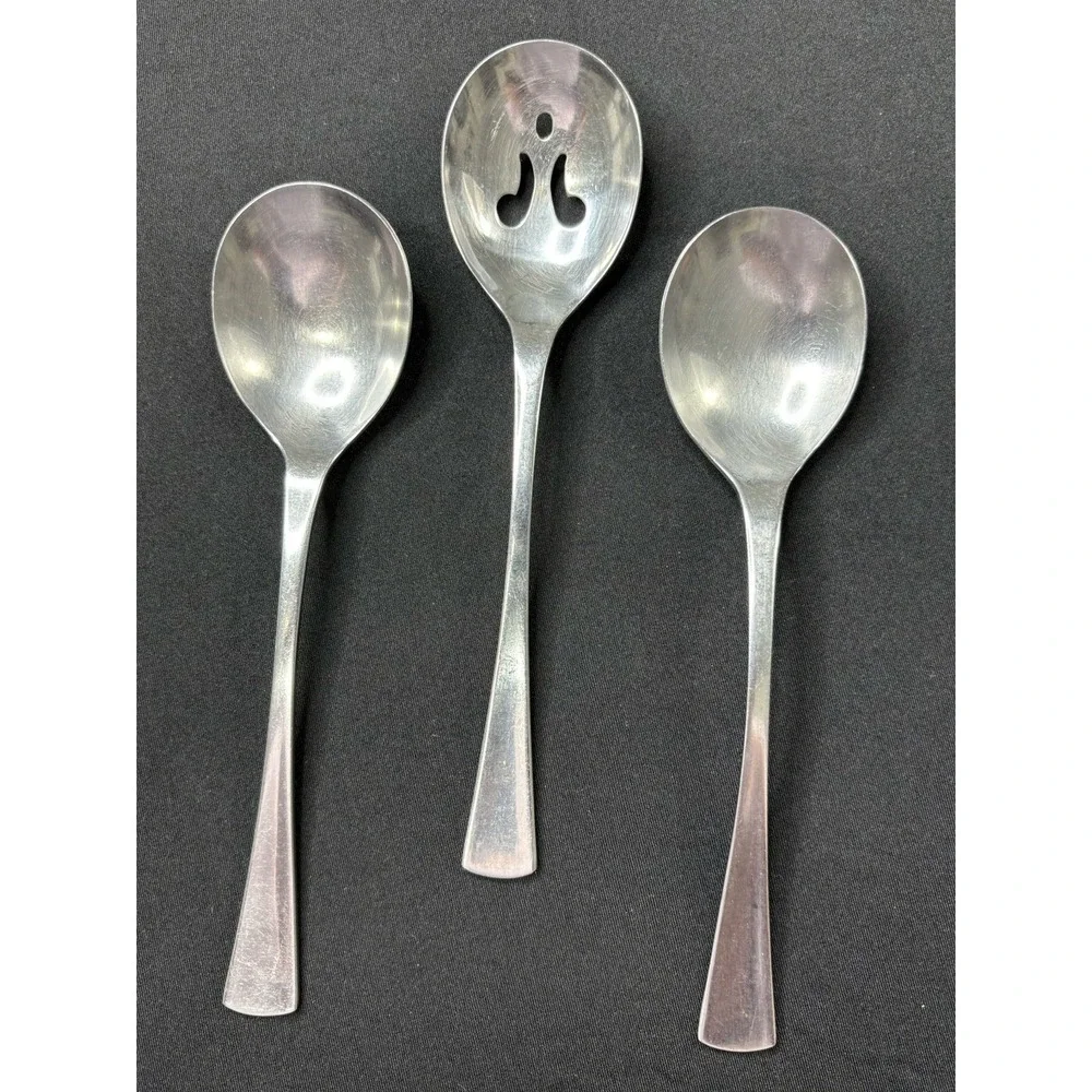 Reed and Barton Rebacraft Stainless Japan 3 Serving Slotted Spoons 8